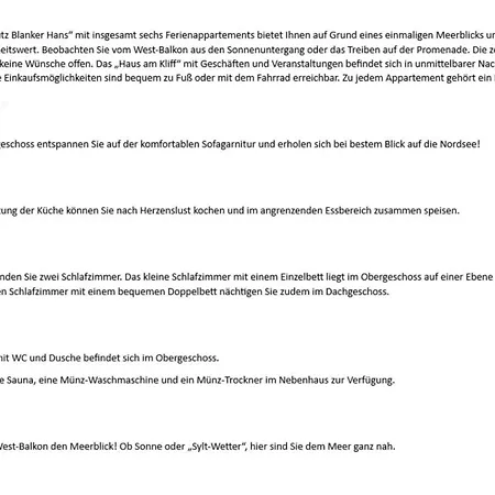 Apartment Trutz Blanker Hans - Duenenstr 19, App 12 *